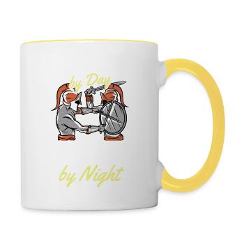 Spruch für Geschichte Liebhaber Zocker Gamer und - Tasse zweifarbig - Weiß/Gelb - Rechts