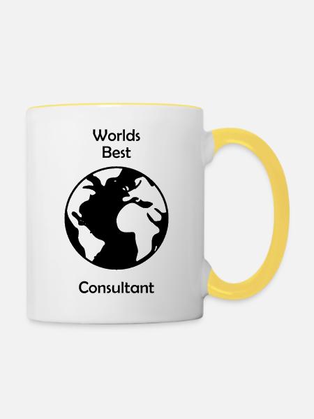 Worlds Best Consultant - Tasse zweifarbig - Weiß/Gelb