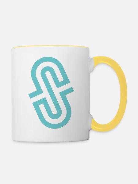 S Bekleidungsmarke - Tasse zweifarbig - Weiß/Gelb