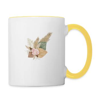 letter J flowers - Contrasting Mug - white/yellow - Right