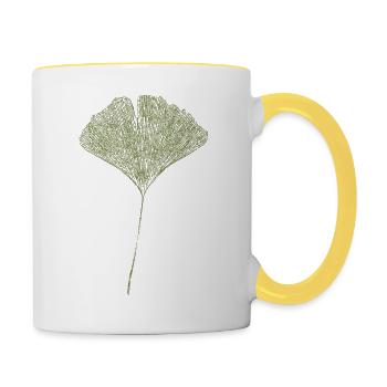 Leaf Ginkgo / Ginkgo leaf - Contrasting Mug - white/yellow - Right