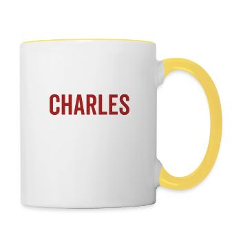 No Charles No Life - Tasse zweifarbig - Weiß/Gelb - Rechts