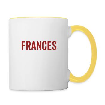 No Frances No Life - Contrasting Mug - white/yellow - Right