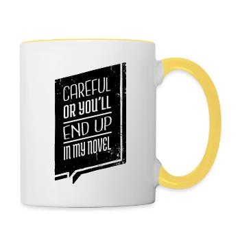 blagues présent rédacteur editeur BMX rat de bibliothèque - Mug contrasté - blanc/jaune - Droite