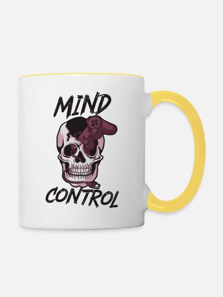 Mind Control Gaming-Design - Tasse zweifarbig - Weiß/Gelb
