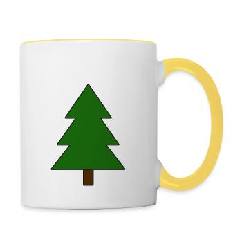 Merry Christmas - Christmas tree - Contrasting Mug - white/yellow - Right