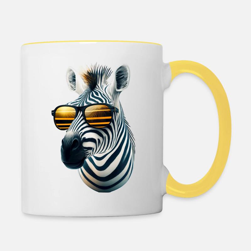 Zebra - Contrasting Mug - white/yellow