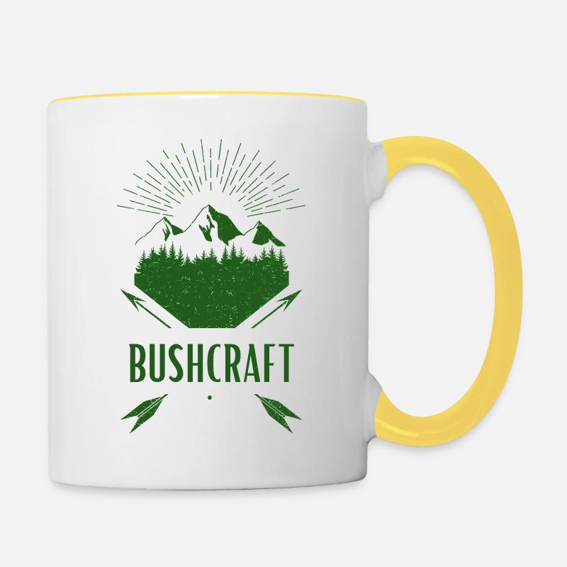 Survie en bushcraft - Mug contrasté - blanc/jaune