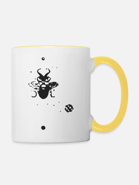 Die mürrische Biene - Tasse zweifarbig - Weiß/Gelb