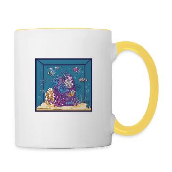 This Is My Fish Tank Cleaning Outfit Fish Keeping - Contrasting Mug - white/yellow - Right