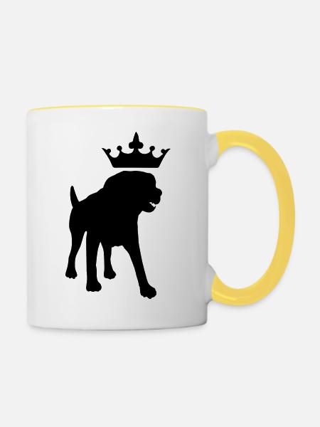 Dog Hund - Tasse zweifarbig - Weiß/Gelb