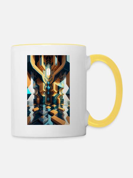 Kristall-Königreich - Tasse zweifarbig - Weiß/Gelb