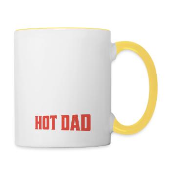Smokin' Hot Dad Smoker BBQ Grillades - Mug contrasté - blanc/jaune - Droite