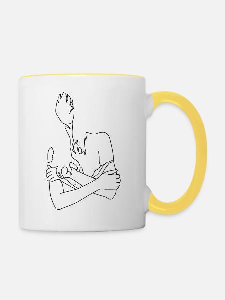 schulter 2 - Tasse zweifarbig - Weiß/Gelb