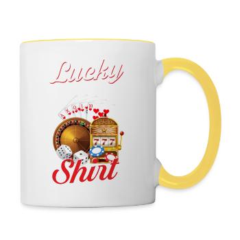 lucky slot machine Motive Design - Contrasting Mug - white/yellow - Right