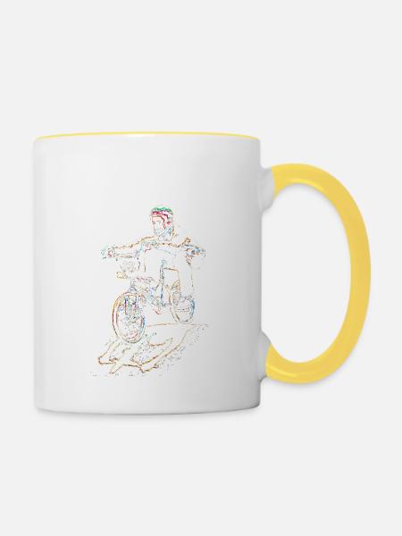 BMX - Tasse zweifarbig - Weiß/Gelb
