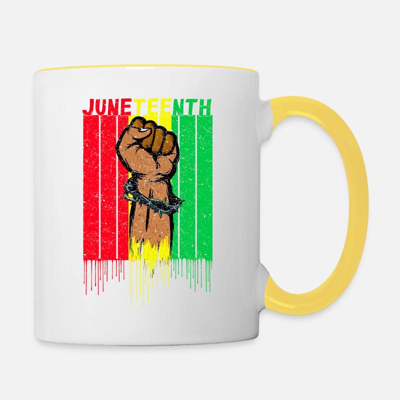 Juneteenth - Contrasting Mug - white/yellow