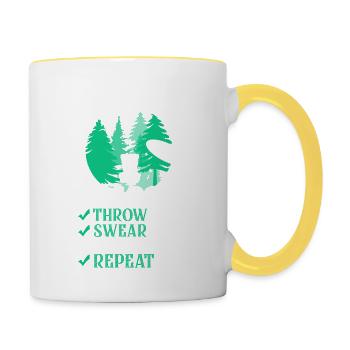 Comment jouer Disc Golf Frisbee Disc Golf - Mug contrasté - blanc/jaune - Droite