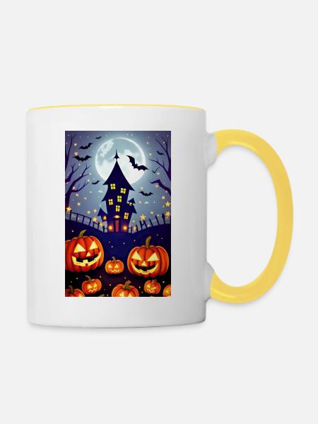 Halloween Party_1 - Tasse zweifarbig - Weiß/Gelb