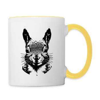 Écureuil - Mug contrasté - blanc/jaune - Droite