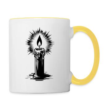 Candle Advent Judges | candle in wind - Contrasting Mug - white/yellow - Right