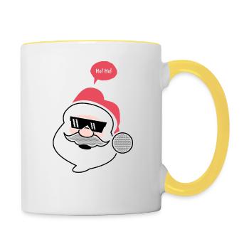 Santa Claus - Ho Ho Hopfenkalypse! - Tasse zweifarbig - Weiß/Gelb - Rechts