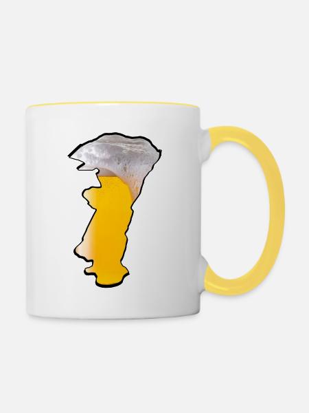 Elsässer Bier - Tasse zweifarbig - Weiß/Gelb