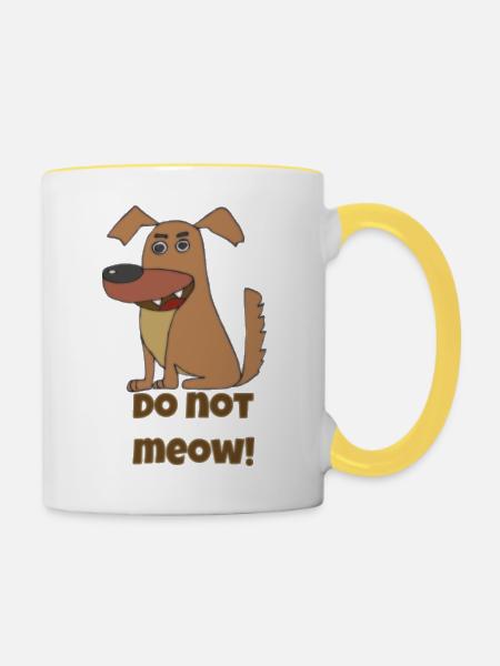 hund - do not meow - Tasse zweifarbig - Weiß/Gelb