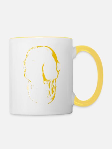 skulldesigner_RODRIGOdelTaxco - Tasse zweifarbig - Weiß/Gelb