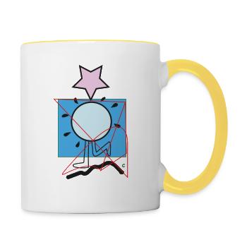 Chemise 1 - Mug contrasté - blanc/jaune - Droite