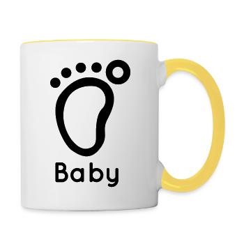 Pied de Bébé - Mug contrasté - blanc/jaune - Droite
