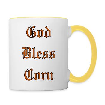 GodBlessCorn - Mug contrasté - blanc/jaune - Droite