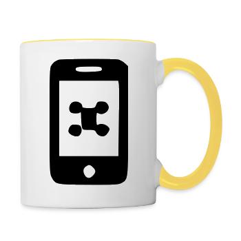 Téléphone - Mug contrasté - blanc/jaune - Droite