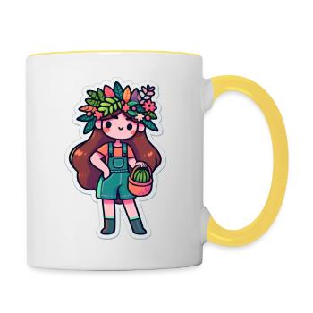 DAME DES PLANTES - Mug contrasté - blanc/jaune - Droite