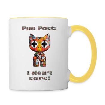 Fun Fact: I don't care - Contrasting Mug - white/yellow - Right