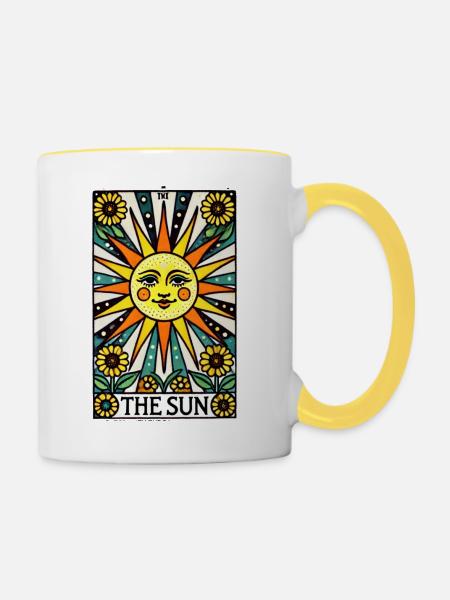 Die Sonne - Tasse zweifarbig - Weiß/Gelb