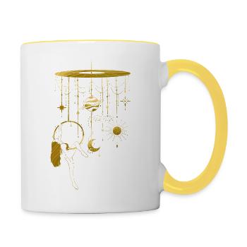 Golden Aerial Art for Free Spirits - Tasse zweifarbig - Weiß/Gelb - Rechts