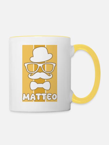 Matteo - Tasse zweifarbig - Weiß/Gelb