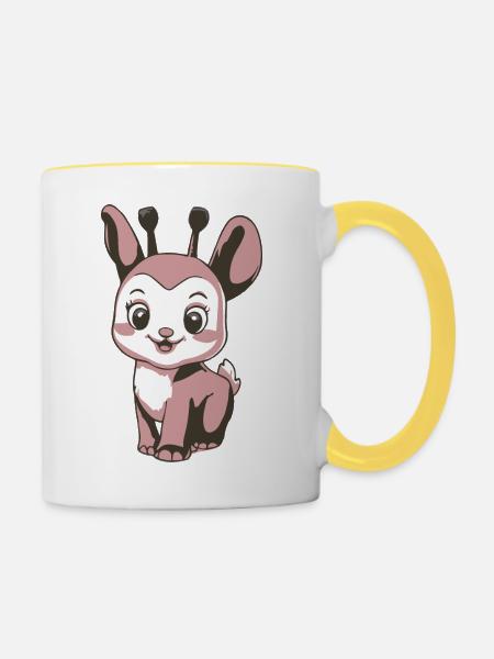 SÜSSES TIER - Tasse zweifarbig - Weiß/Gelb