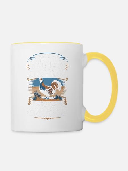 Auerhahn - Tasse zweifarbig - Weiß/Gelb