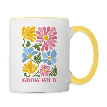 Wachsen sie wild - Tasse zweifarbig - Weiß/Gelb - Rechts