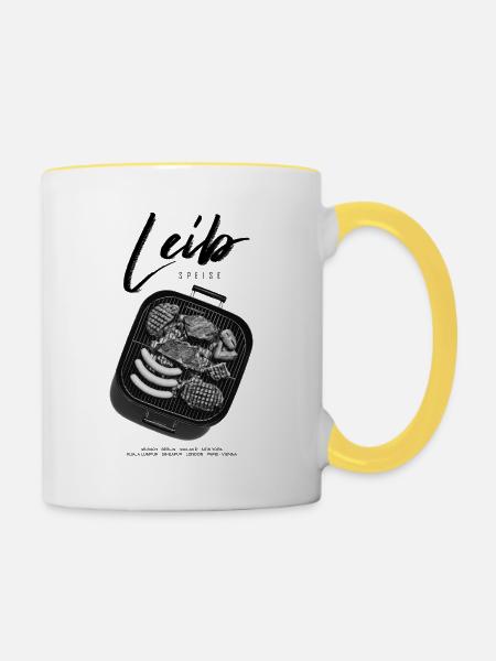 Leibspeise - Tasse zweifarbig - Weiß/Gelb