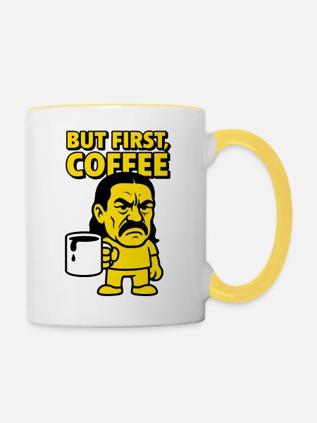 Coffee Man - Tasse zweifarbig - Weiß/Gelb