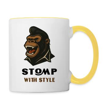 Stomp with Style – Gorilla Edition - Contrasting Mug - white/yellow - Right