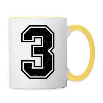 Geometric 3 Distress - Contrasting Mug - white/yellow - Right