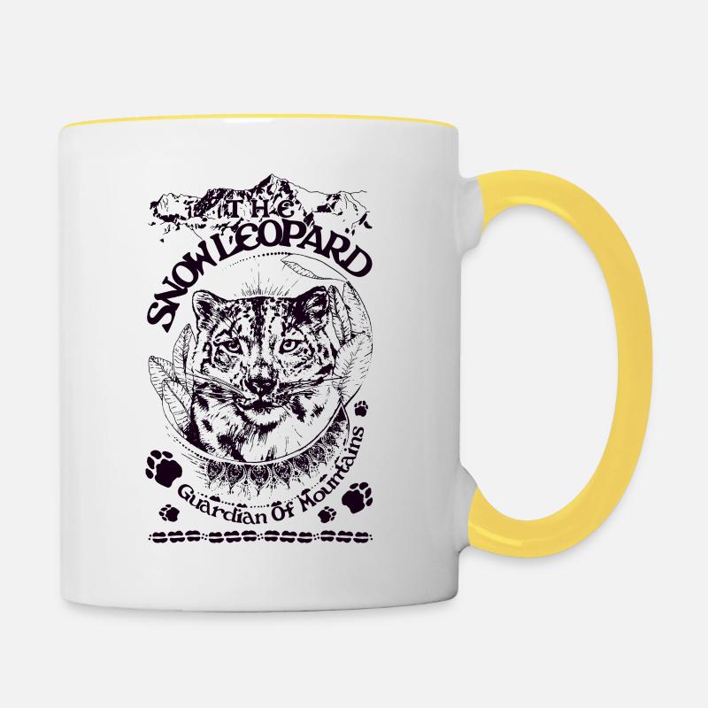 SCHNEELEOPARD - Tasse zweifarbig - Weiß/Gelb