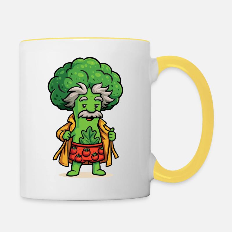 Brocoli Einstein  - Mug contrasté - blanc/jaune