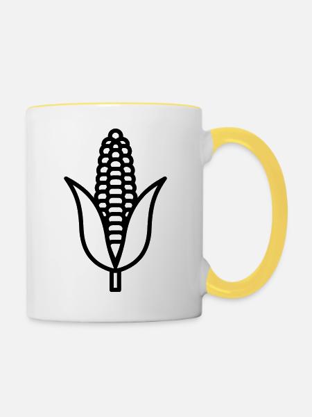 Maiskolben - Tasse zweifarbig - Weiß/Gelb