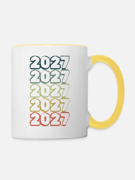 2027 - Tasse zweifarbig - Weiß/Gelb