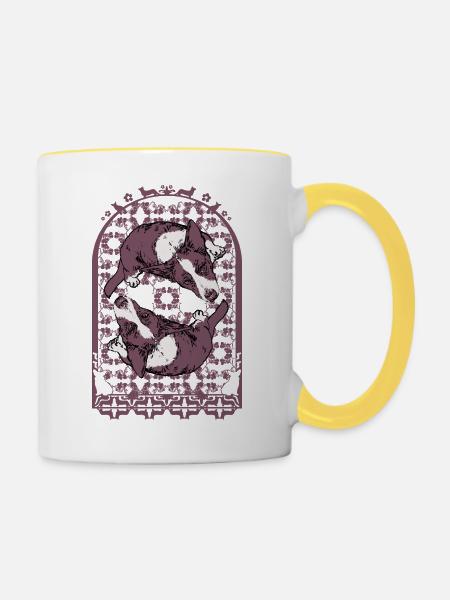 CORGI-KOMPOSITION - Tasse zweifarbig - Weiß/Gelb